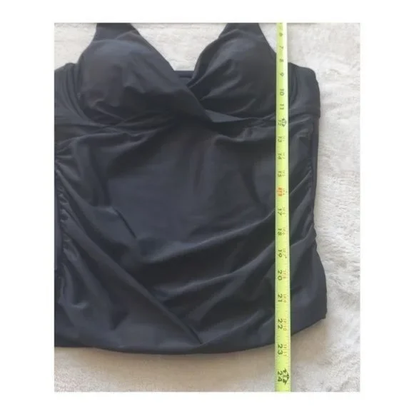 Catalina twist front underwire Black minimalist tankini top size 8-10 - Picture 3 of 8